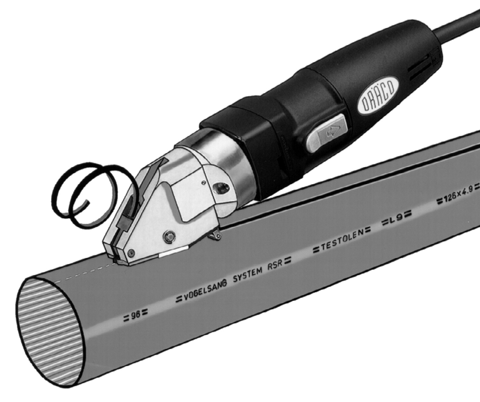 DRÄCO Kabelrohrschere 3500 Kunststoff-Rohre und -Behälter/Tanks kalt trennen work1